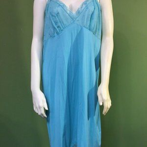 Van Raalte Blue Nylon Full Slip Retro Lingere k182